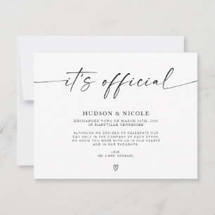 Faire-part officiel de mariage après élopement