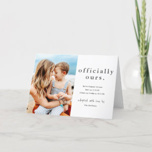 Faire-part Officiellement notre adoption photo minimale