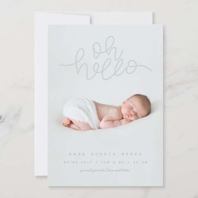 FAIRE-PART OH BONJOUR (Devant)