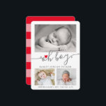 Faire-part Oh Boy Script Christmas Red Heart Collage Photo<br><div class="desc">Cette conception simple de 4 photos comporte un texte de script "oh boy" superposé avec un petit coeur rouge. Cliquez sur le bouton personnaliser pour plus de flexibilité dans l'ajout de texte et de photos ! Des variantes de ce design, des couleurs supplémentaires, ainsi que des produits de coordination sont...</div>