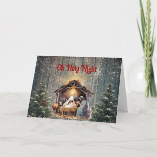Faire-part Oh Sainte Nuit Chérissant la Nativité Noël An