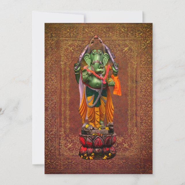 Faire-part Om Gan Ganpataye Mantra to Lord Ganesha Card (Devant)