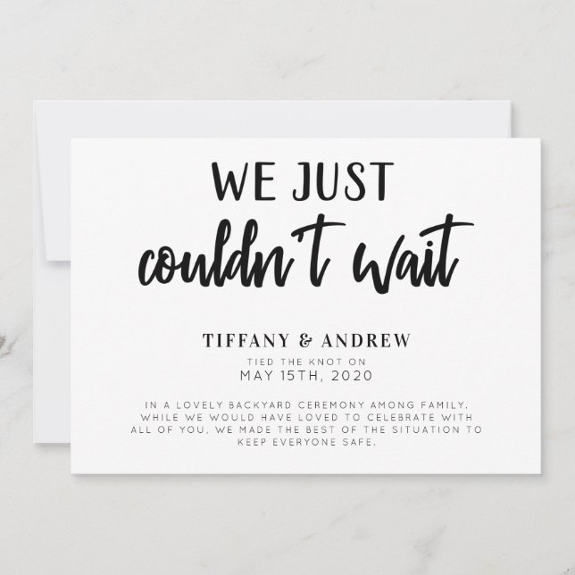 Faire-part On ne pouvait pas attendre le Mariage (Devant)