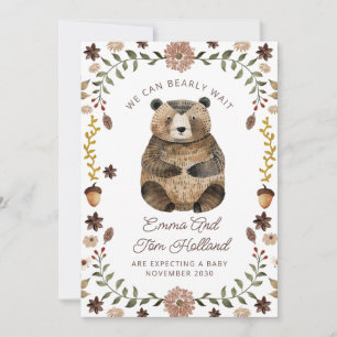 Faire-part On Peut Attendre L'Aquarelle Grossesse De L'Ours