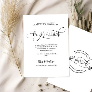Faire-part On s'est marié, l'élégant Mariage moderne marié