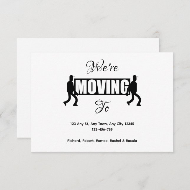 Faire-part On the Move New Home Announcement (Devant / Derrière)