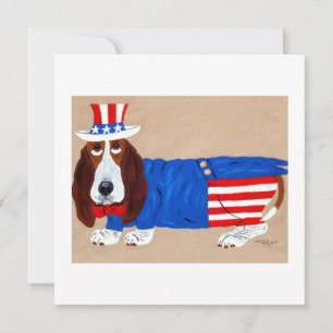 Faire-part Oncle Sam Basset Hound