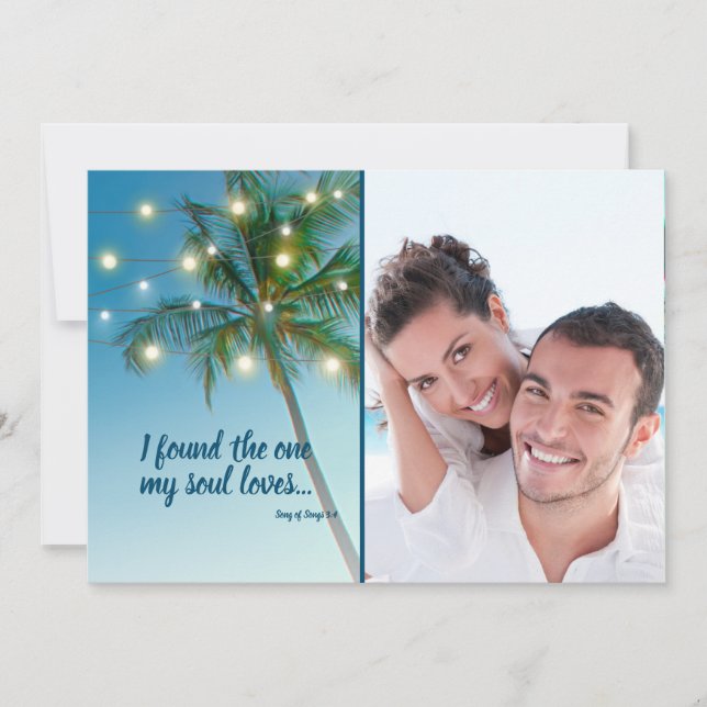 Faire-part One Soul Love Tropical Beach Enregistrer La Date (Devant)