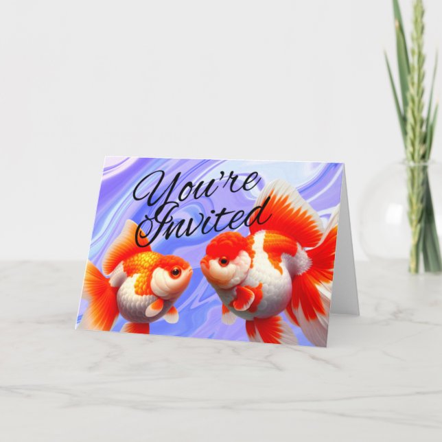 Faire-part Oranda Goldfish Aquarium Fish Party (Devant)