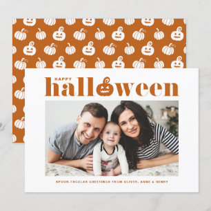 Faire-part Orange Jack-o'-lanterne photo Halloween heureux