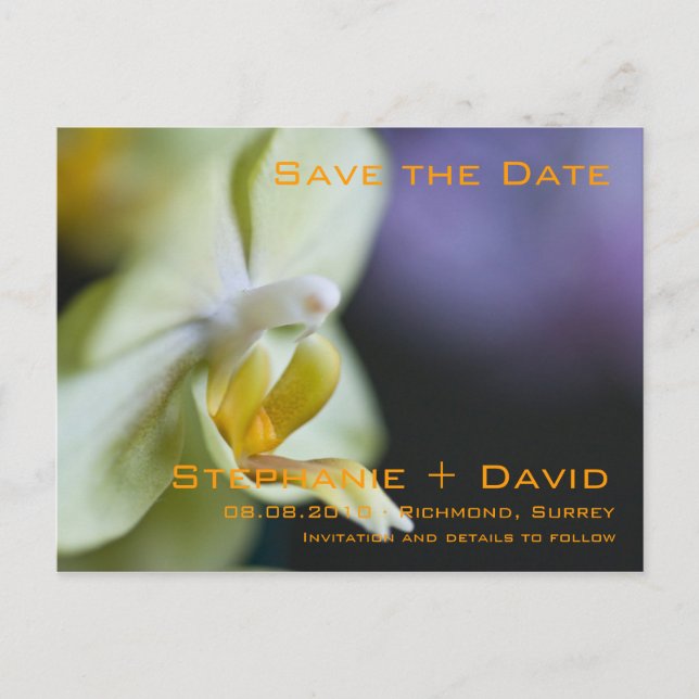 Faire-part Orchidée • Carte postale de rappel de date (Devant)