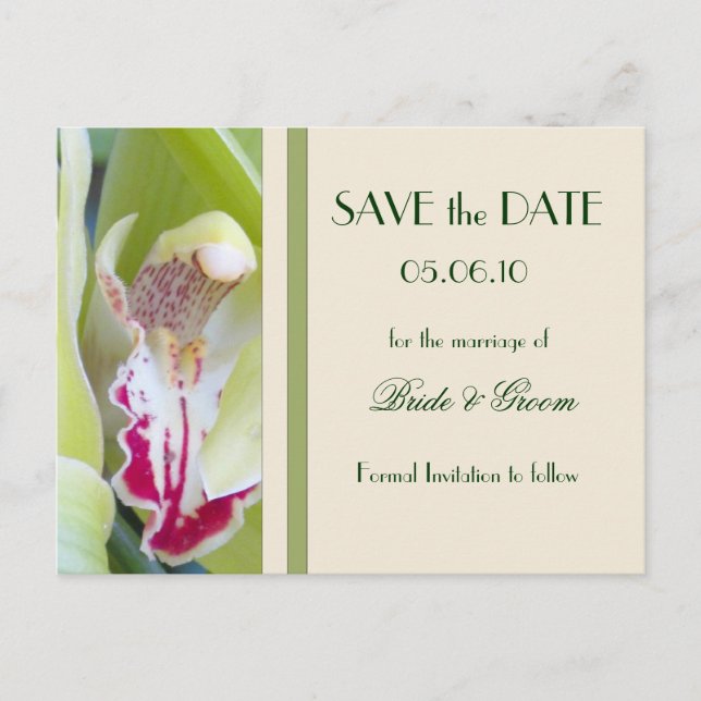 Faire-part Orchidée Enregistrer la carte postale Date (Devant)