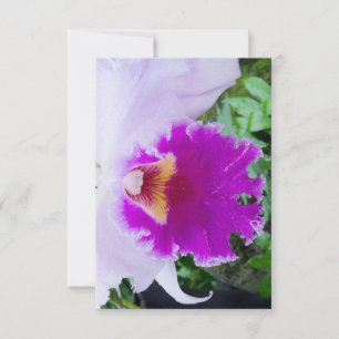 Faire-part orchidée pourpre en gros plan