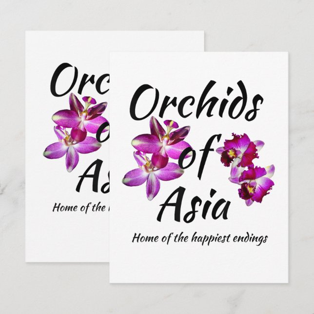 Faire-part Orchidées d'Asie (Devant / Derrière)
