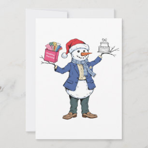 Faire-part Organisateur d'événement de bonhomme de neige Noël