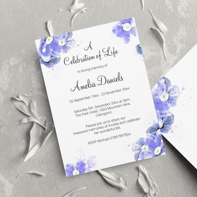 Faire-part Oubliez-moi-pas la célébration de la vie (Créateur téléchargé)