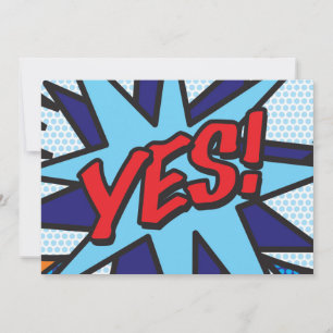 Faire-part OUI Votre Message Bulle de Discours Amusant Rétro