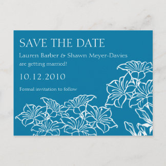 Faire-part Outlines Floral Enregistrer La Carte Postale Date