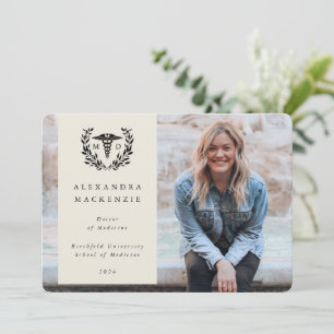 Faire-part Oyster MD Docteur Caduceus+ Laurel Graduation Phot