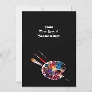 FAIRE-PART PALETTE D'ART DE COULEUR ARTISTE MONTRER LA GALERI