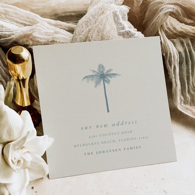 Faire-part Palme de coco côtière Changement d'adresse Déménag (Créateur téléchargé)