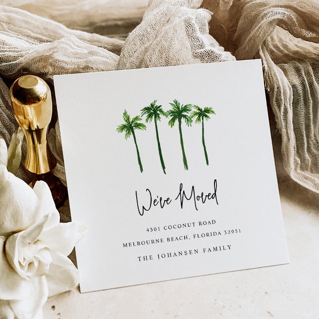 Faire-part Palmiers esquissés Changement d'adresse Déplacemen (Créateur téléchargé)