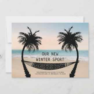 Faire-part Palmiers et hamac sur Floride Beach Moving