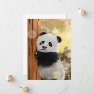 Faire-part Panda de dessin couleur   Drôle cadeau mignon