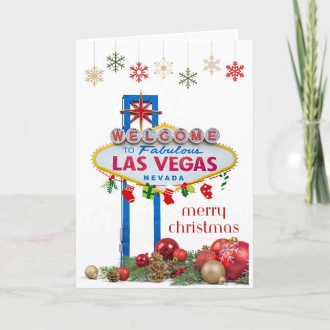 Faire-part Panneau de Noël Las Vegas (Devant)