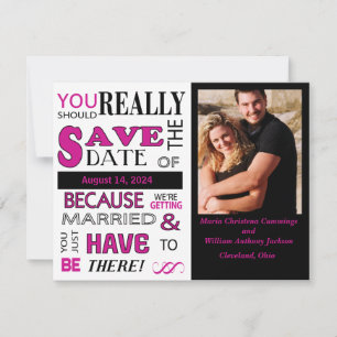Faire-part Panneau Enregistrer La Date (Rose)