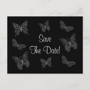 Faire-part Papillon Filigree Enregistrer la carte postale Dat