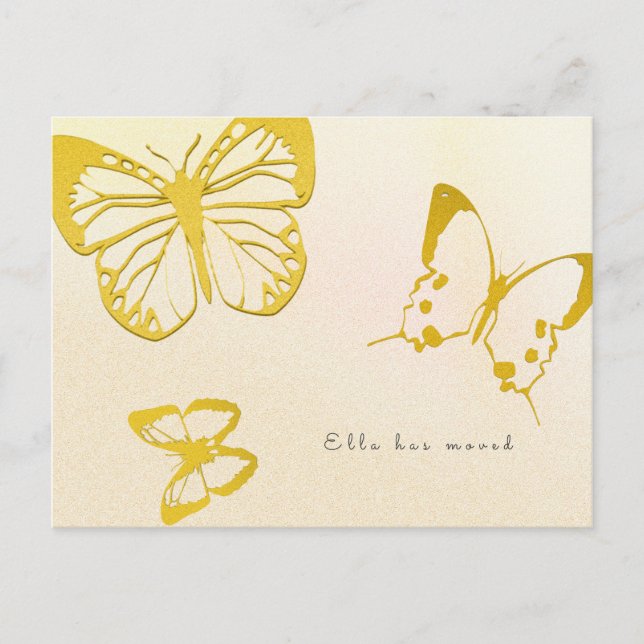 Faire-part Papillon Nouvelle adresse pour sa carte postale pe (Devant)