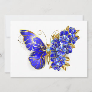 Faire-part Papillon Saphir Fleur