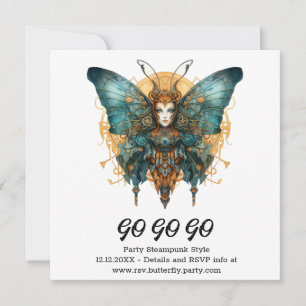 Faire-part Papillon sauteur à mouvement d'horlogerie Mariage 