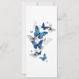 Faire-part Papillons volants bleus Morpho