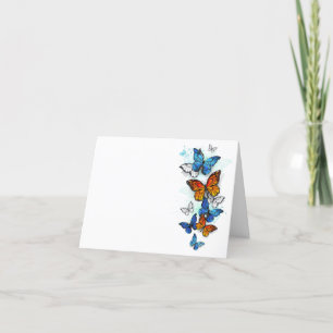 Faire-part Papillons volants Morpho et Monarch