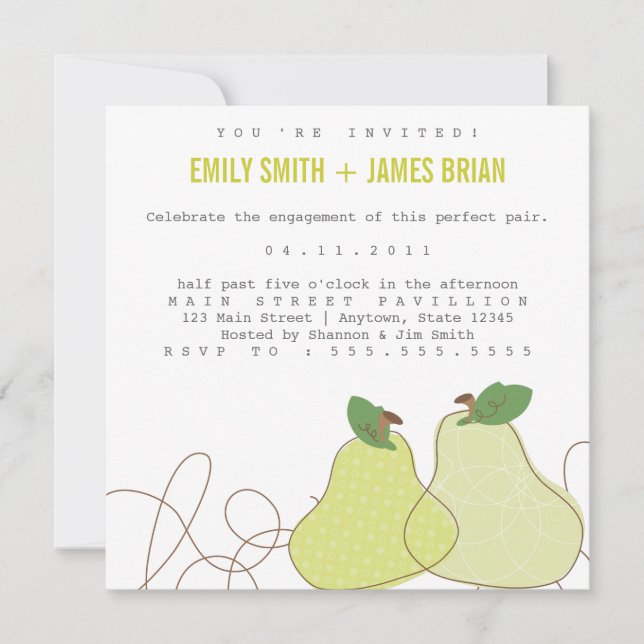 Faire-part parfait de fiançailles de paires (Devant)