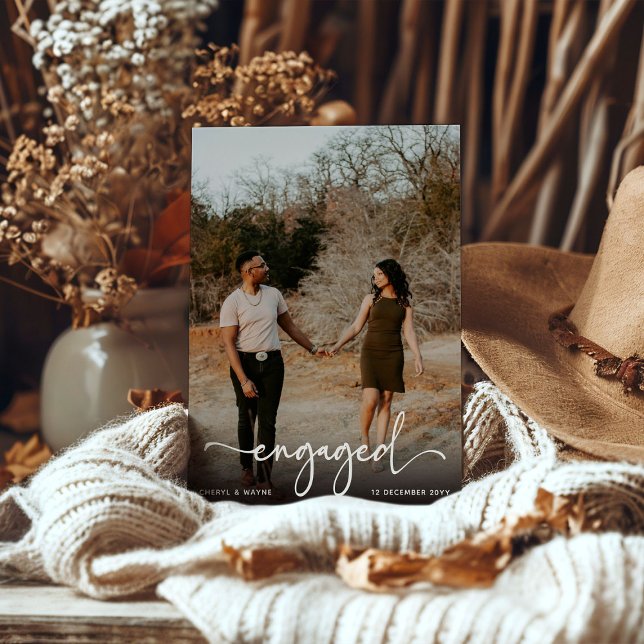 Faire-part Partie d'engagement photo engagée par script (Créateur téléchargé)