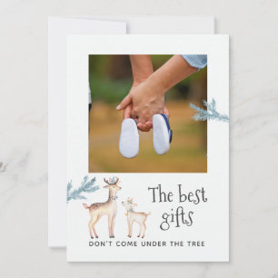 Faire-part Pastel Aquarelle Noël Hiver Baby Attendu