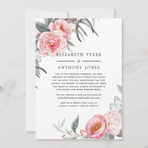 Faire-part Pastel Pink & Grey Boho Floral Liste d'invités réd
