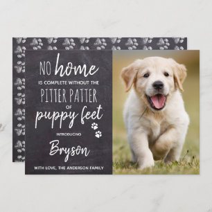 Faire-part Patte amère des pieds de chiot Nouveau chien de ma