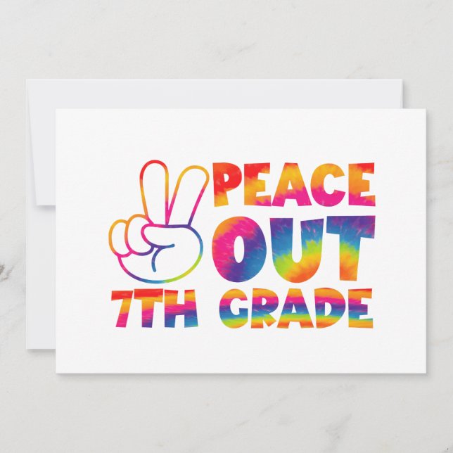 Faire-part Peace Out Teint de septième année teinture de Dern (Devant)