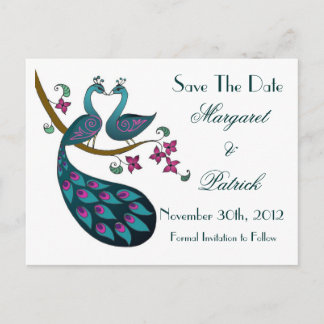 Faire-part Peacock -1 Enregistrer la carte postale Date