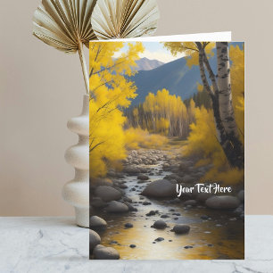 Faire-part Peinture de ruisseau rocheux aux arbres trembles d