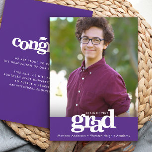 Faire-part Peinture violette photo moderne typographie audaci