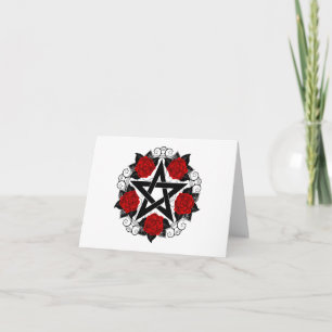 Faire-part Pentagramme aux roses rouges