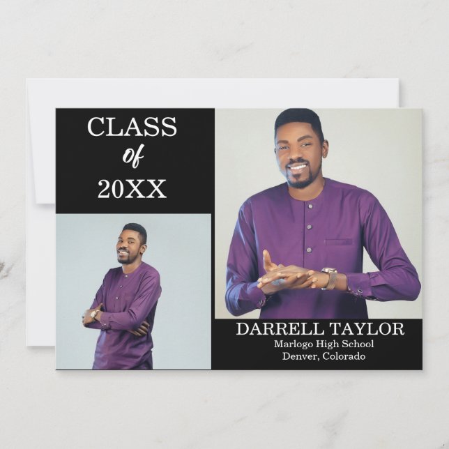 Faire-part Personalized 2-Photo Graduation Announcement (Devant)