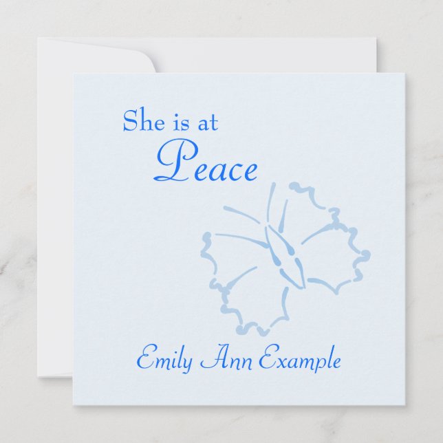 Faire-part personnalisable de la mort - Papillon (Devant)