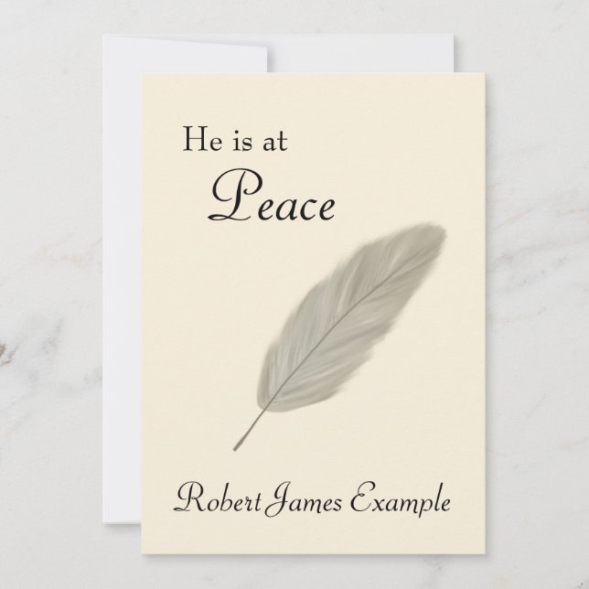 Faire-part personnalisable de la mort (sable) (Devant)