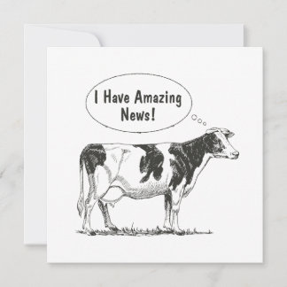 Faire-part Personnaliser la pensée de la vache Holstein